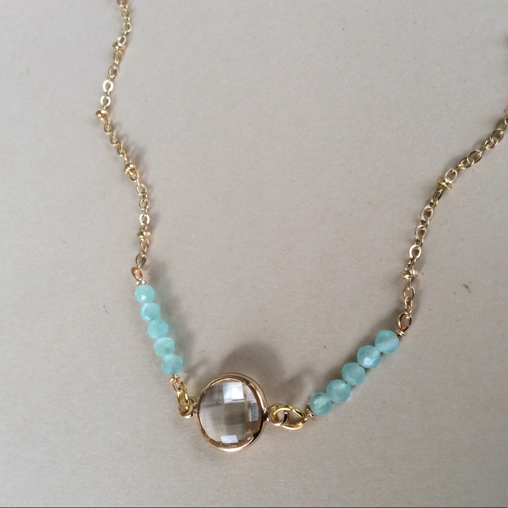 Sundance Charm aquamarine Gold Plated Necklace - Picture 11 of 12